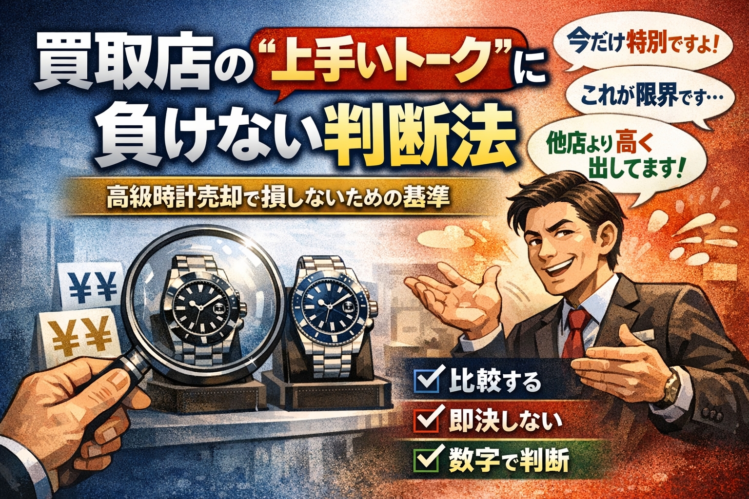 買取店の“上手いトーク”に負けない判断法｜高級時計売却で損しないための基準