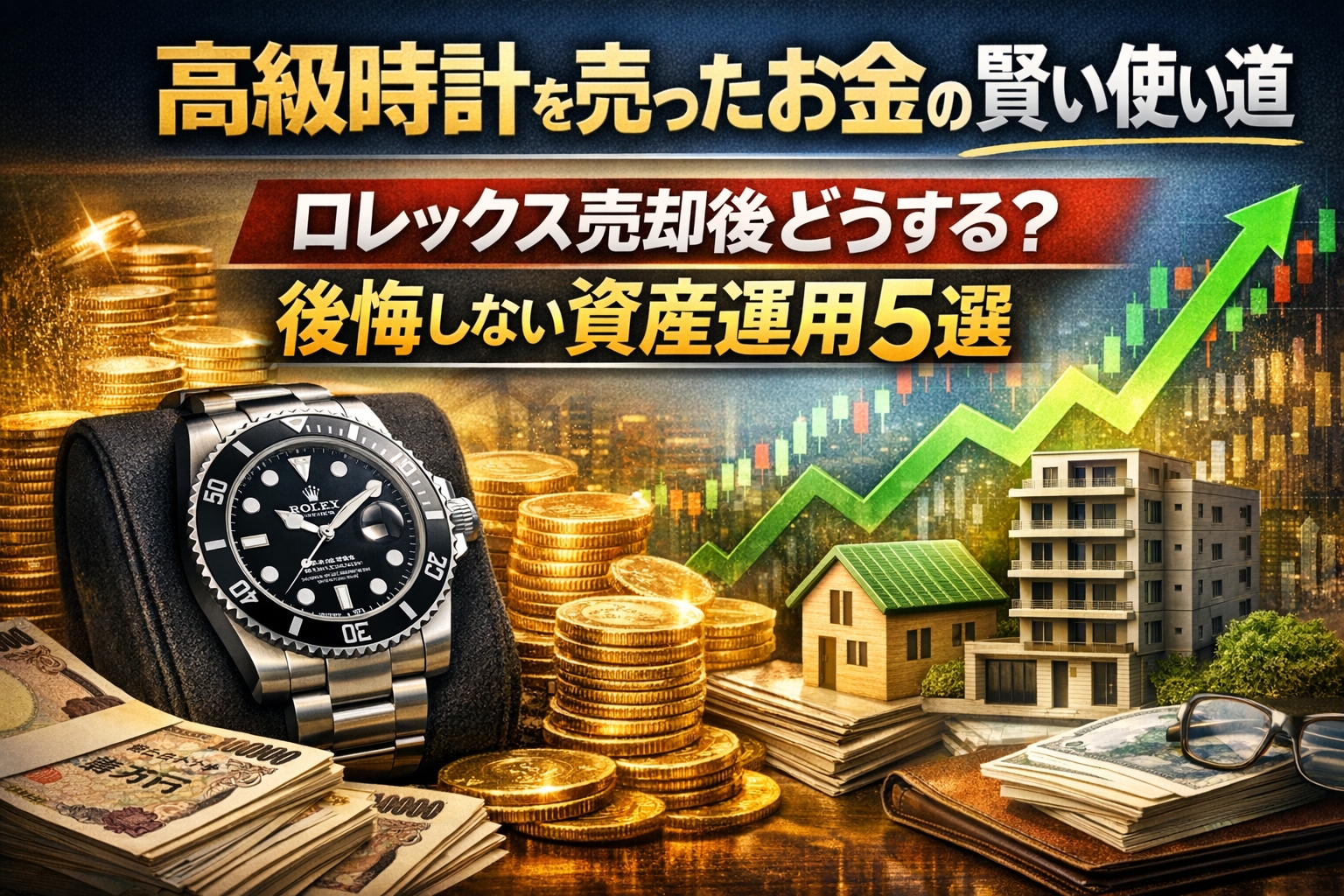 高級時計を売ったお金の賢い使い道｜ロレックス売却後どうする？後悔しない資産運用5選