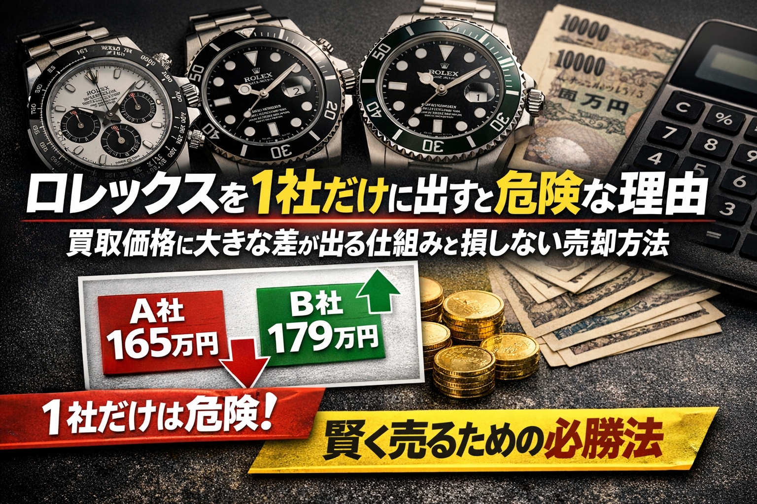 ロレックスを1社だけに出すと危険な理由｜買取価格に大きな差が出る仕組みと損しない売却方法