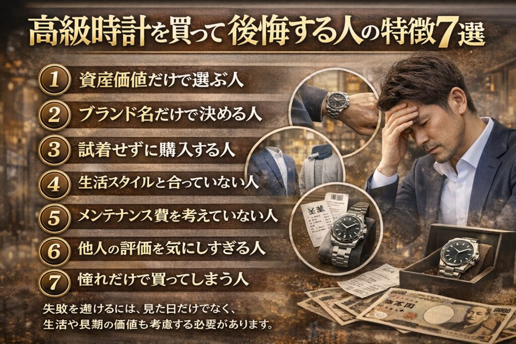 高級時計を買って後悔する人の特徴7選