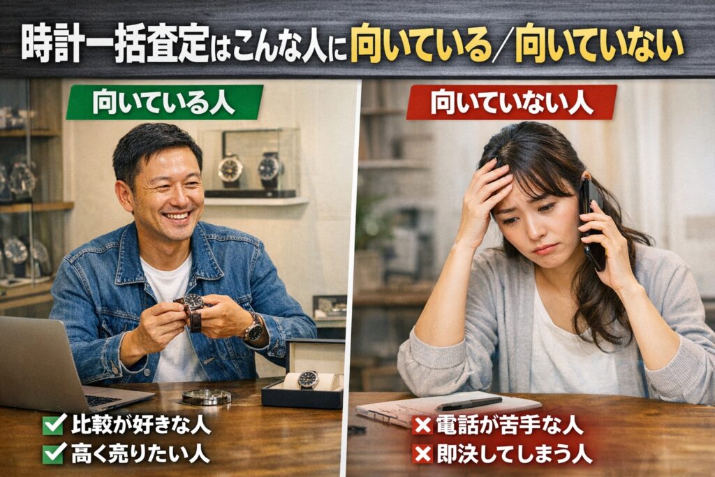時計一括査定はこんな人に向いている／向いていない