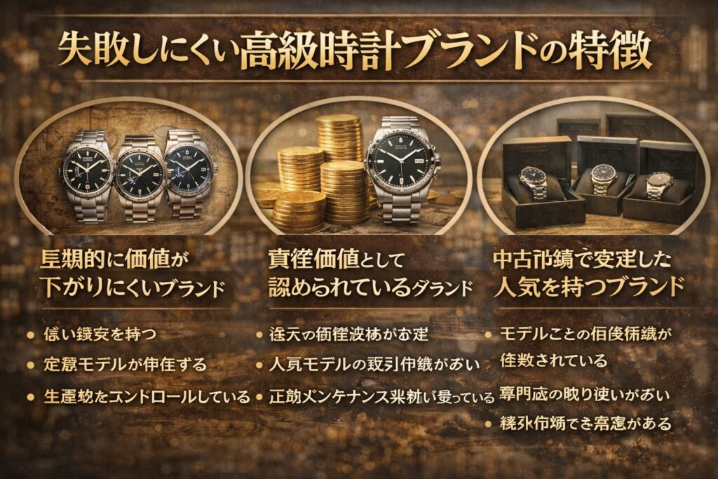 失敗しにくい高級時計ブランドの特徴