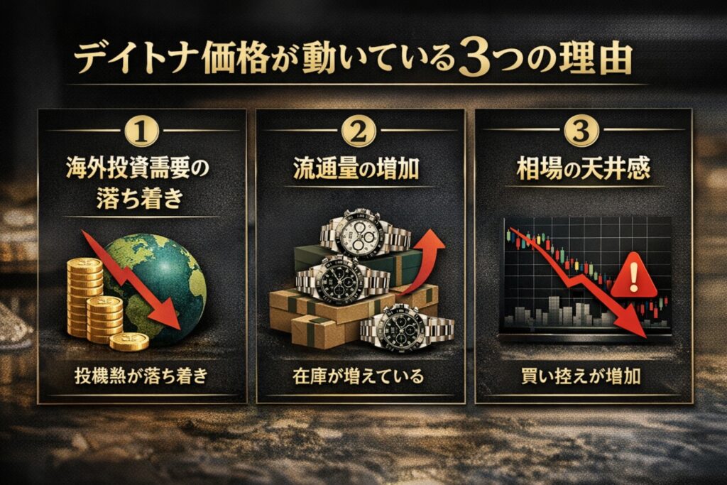 デイトナ価格が動いている3つの理由