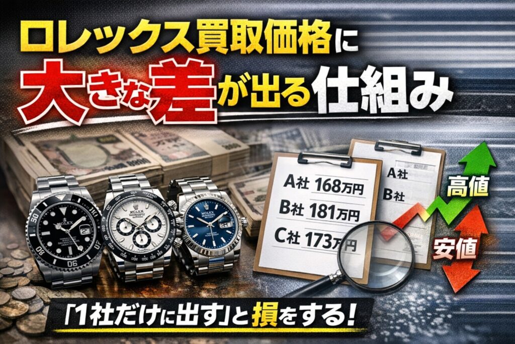 ロレックスを1社だけに出すと危険な理由｜ロレックス買取価格に大きな差が出る仕組み