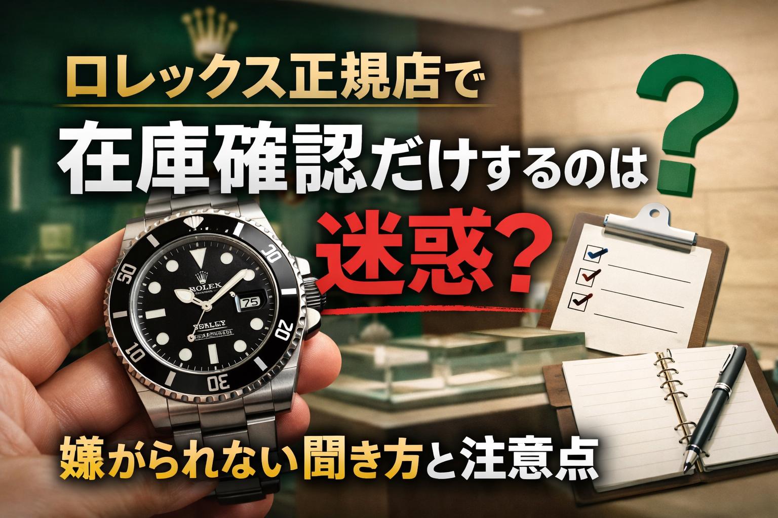 ロレックスの在庫確認だけで正規店に行っても大丈夫？嫌がられにくい聞き方を解説